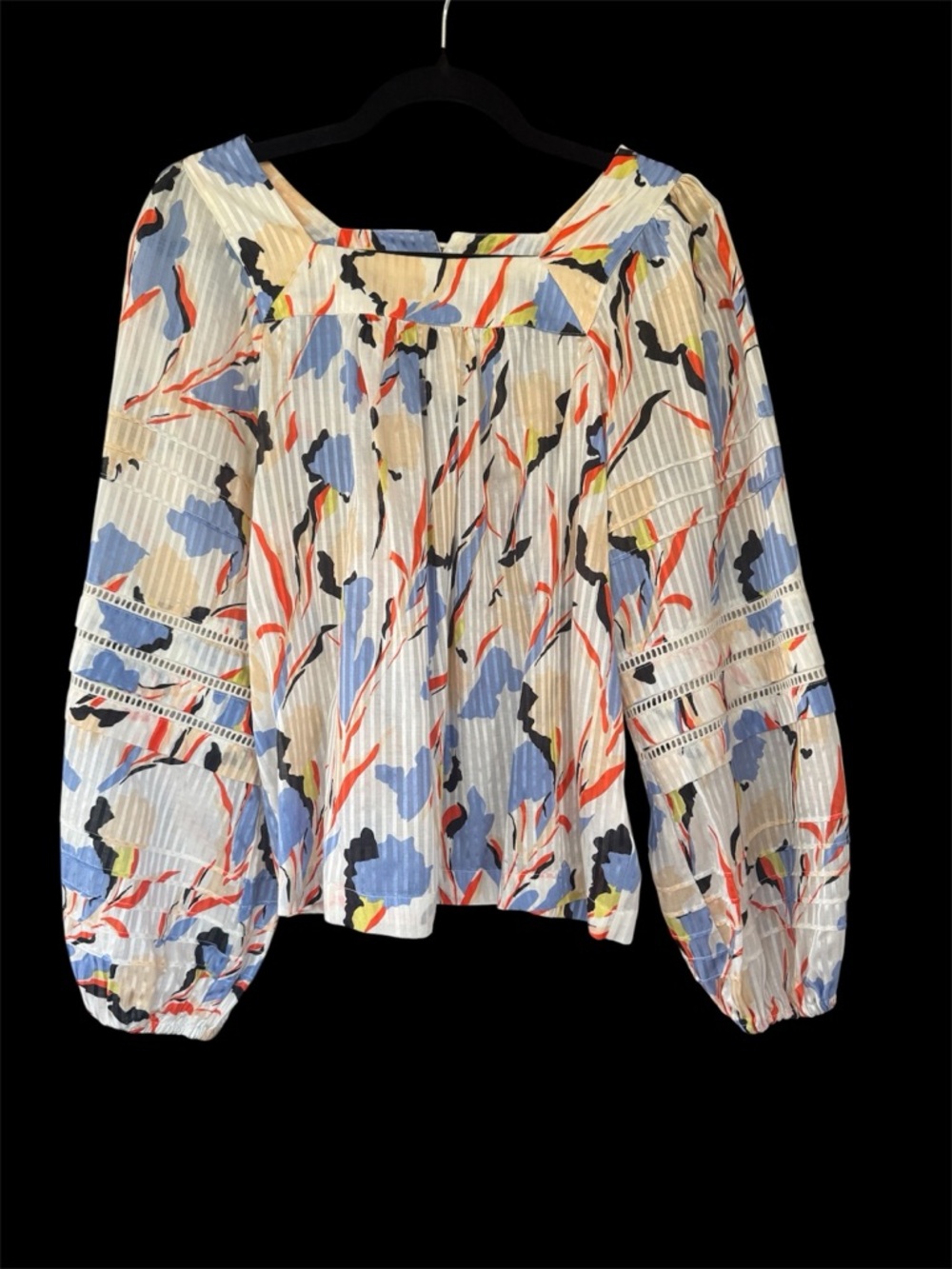 Joie Womens Cadby B Floral Top Cotton Silk Peasant Blouse -  Size S